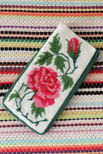 Rose Needlepoint Zip Pouch