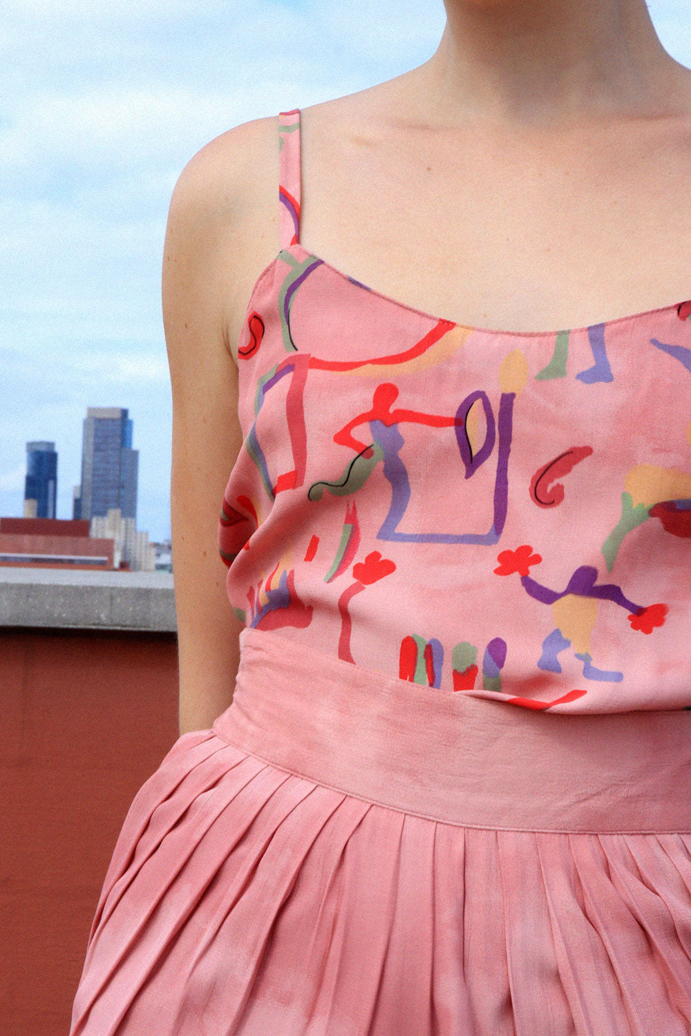 Abstract Watercolor Wide Leg Ensemble S/M