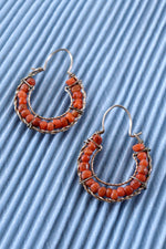 Coral Bead Hoops