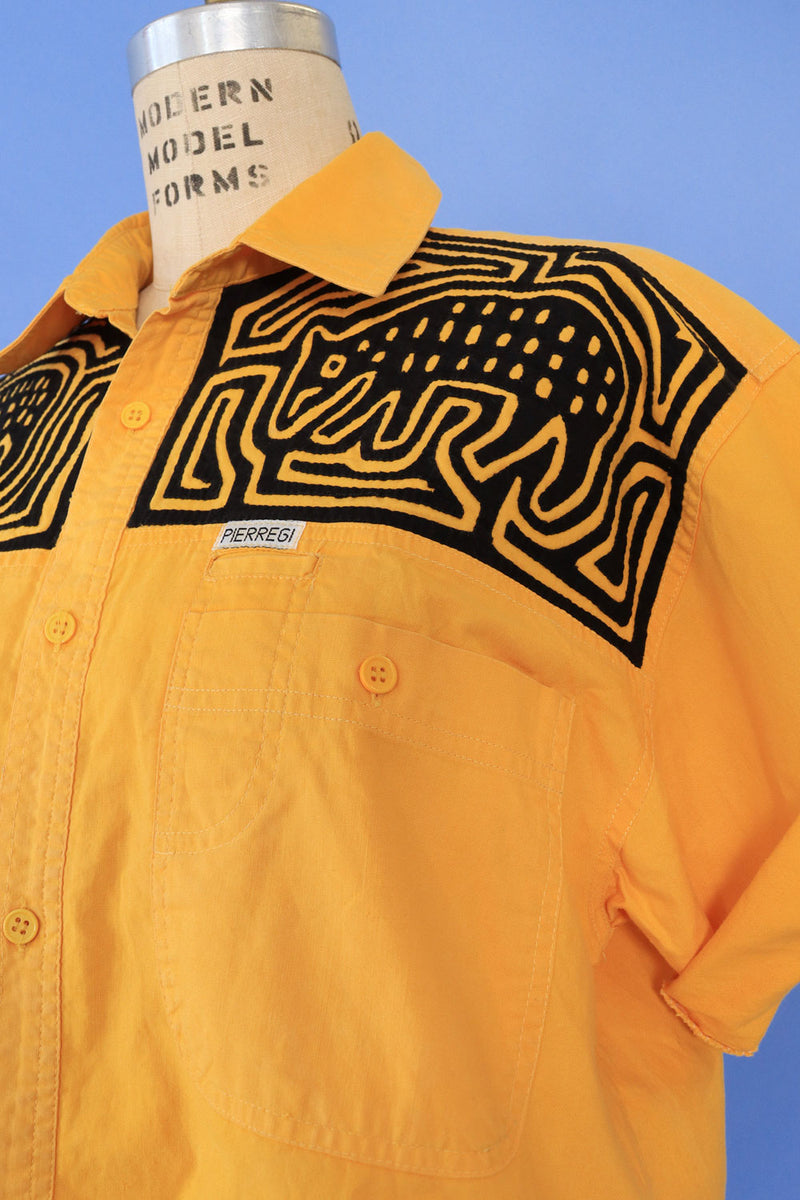 Mola Appliqué Crop Blouse M/L
