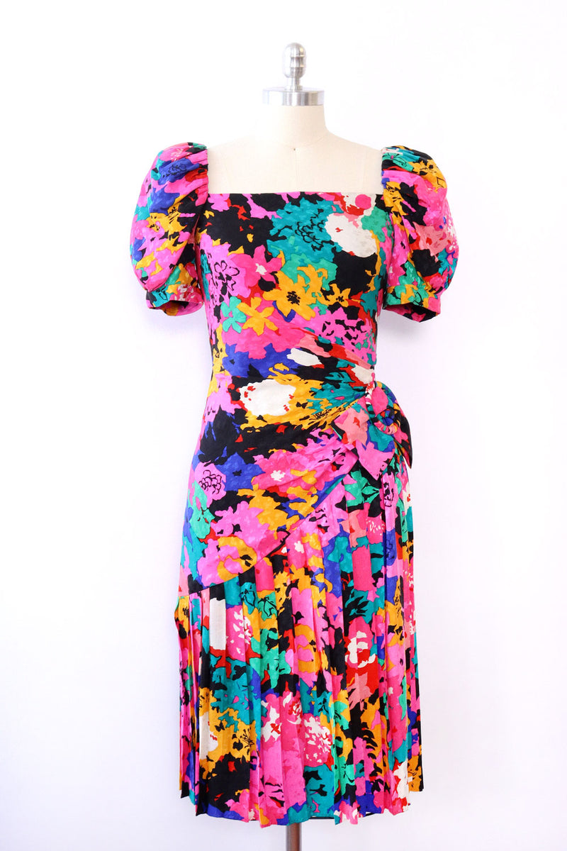 Frances Vibrant Silk Garden Dress S/M