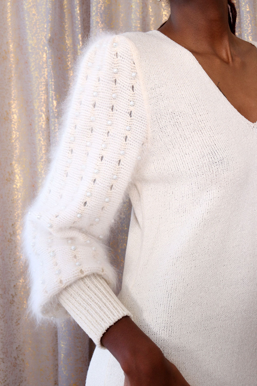 Pearl Angora Sweater Dress M