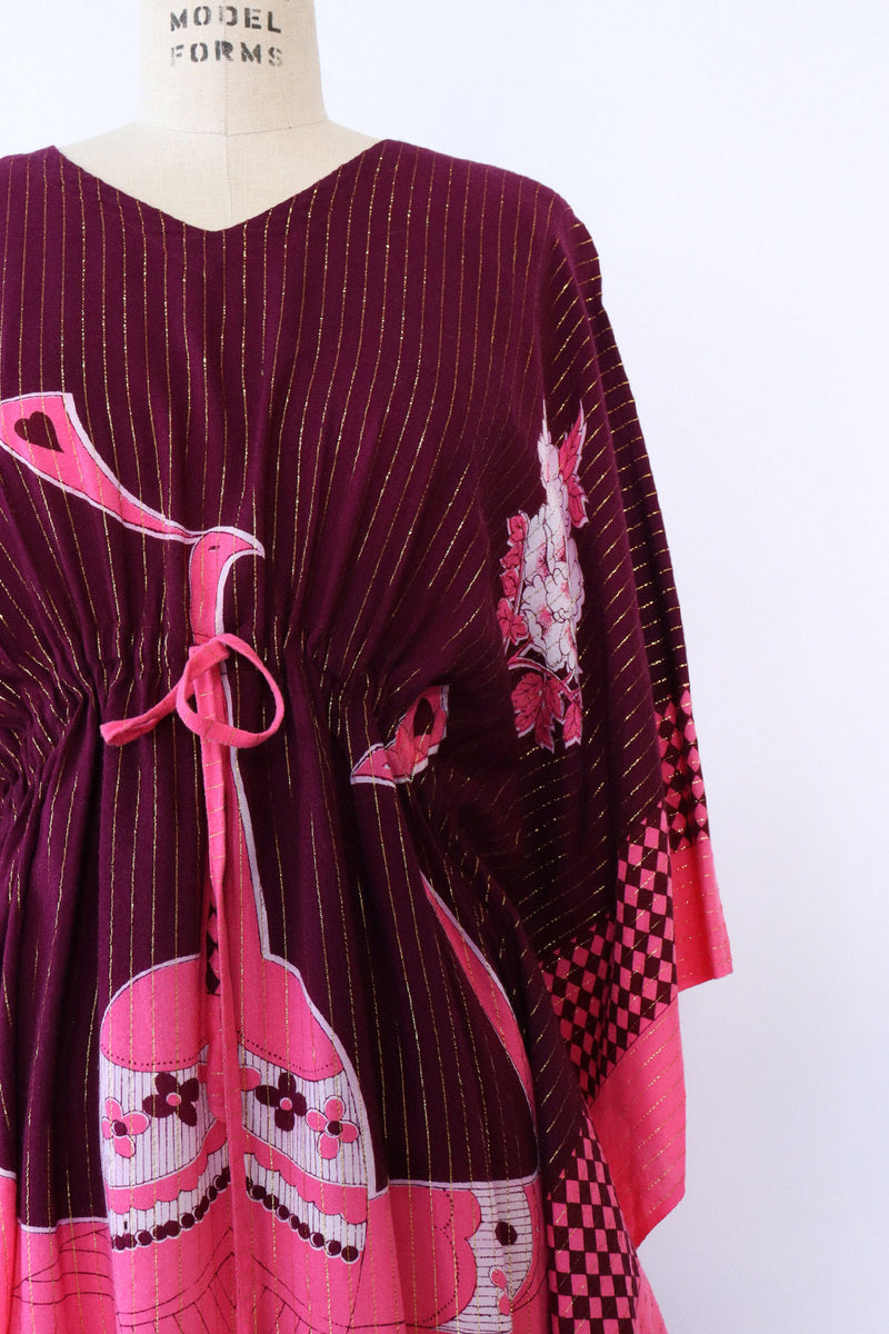 Pink Peacock Deco Caftan S-XL