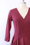 Plum Cotton Surplice Dress M