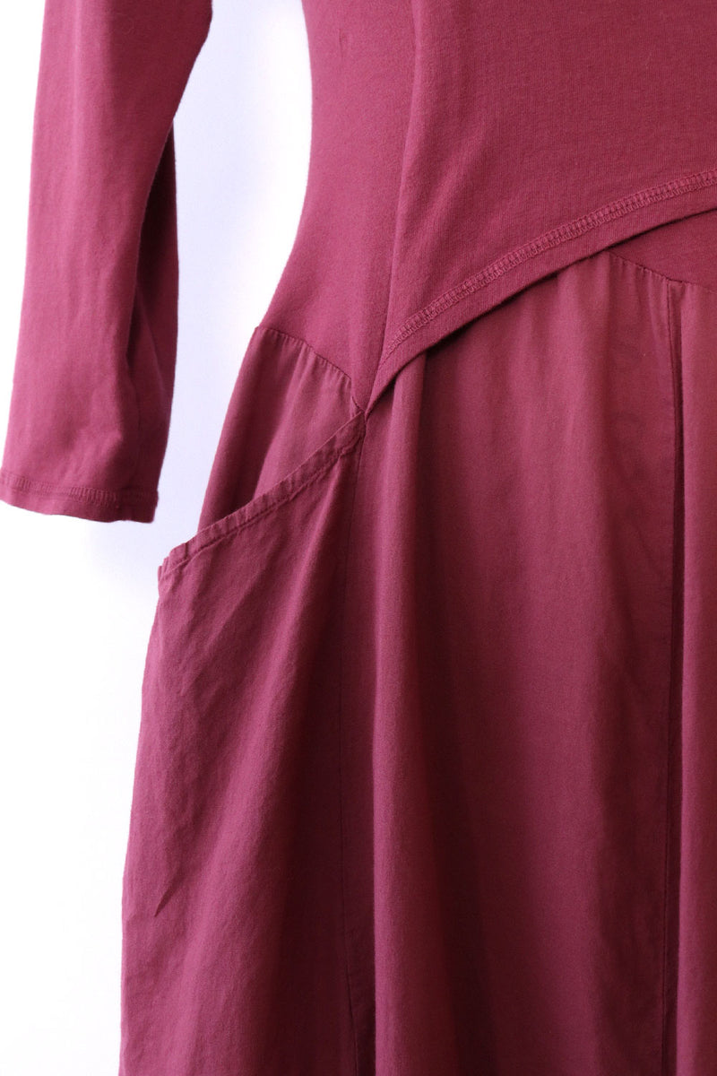 Plum Cotton Surplice Dress M