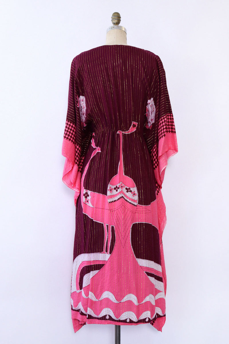 Pink Peacock Deco Caftan S-XL