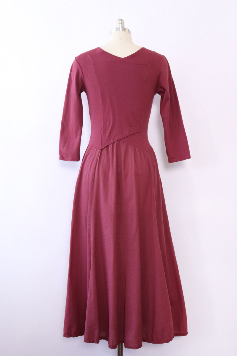 Plum Cotton Surplice Dress M