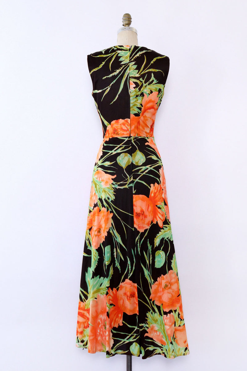 Painterly Poppies Embellished Maxi S/M