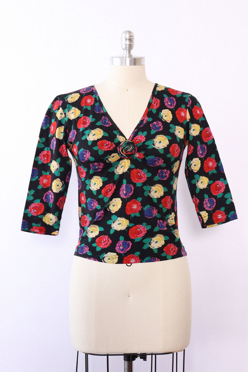 Ungaro Rosette Stretch Top S