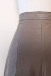 Taupe Leather Trumpet Skirt M