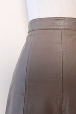 Taupe Leather Trumpet Skirt M