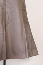 Taupe Leather Trumpet Skirt M