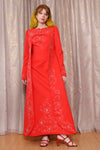 Custom Canary Red Beaded Ensemble M
