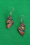 Fanned Enamel Copper Earrings