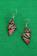 Fanned Enamel Copper Earrings