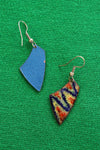 Fanned Enamel Copper Earrings