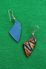 Fanned Enamel Copper Earrings