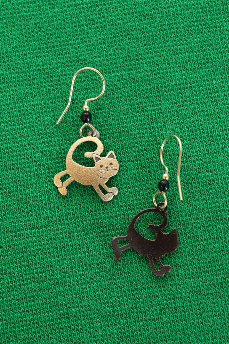 Stretching Cat Earrings