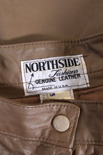 Taupe Leather Trumpet Skirt M