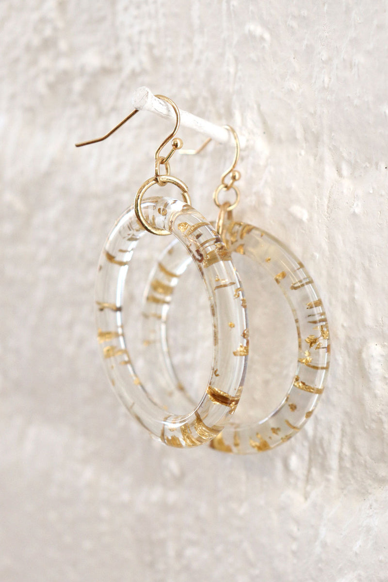 Gold Fleck Hoops