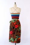 Tropical Silk Wrap Skirt M/L
