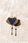 Blue Brass Etched Dangles