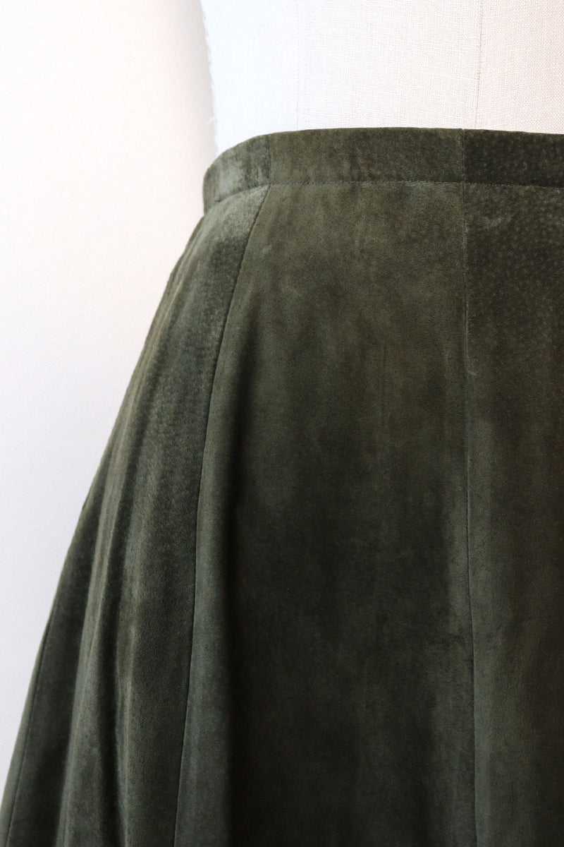 Olive Green Suede Midi XS/S