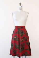 Horse Riding Print Rayon Skirt S/M