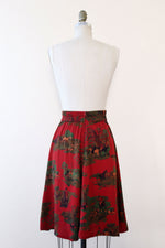 Horse Riding Print Rayon Skirt S/M