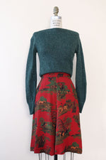 Horse Riding Print Rayon Skirt S/M