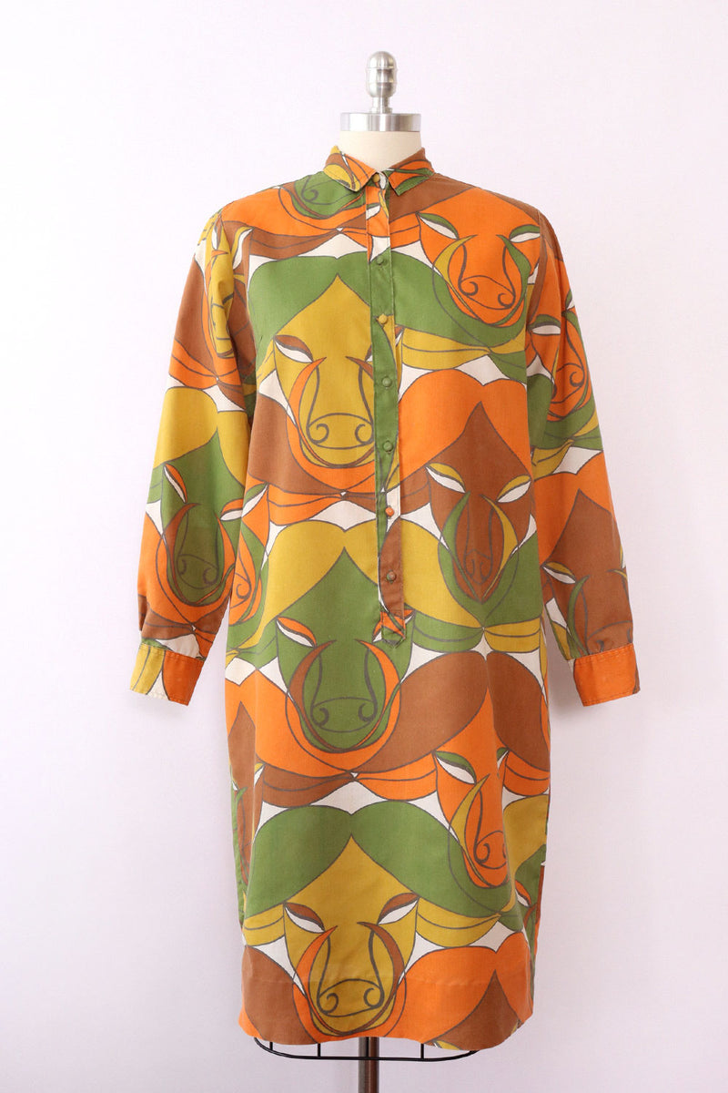 Ram Print Dress M