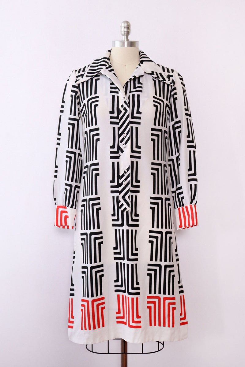 Lanvin Signature Maze Print Dress S/M