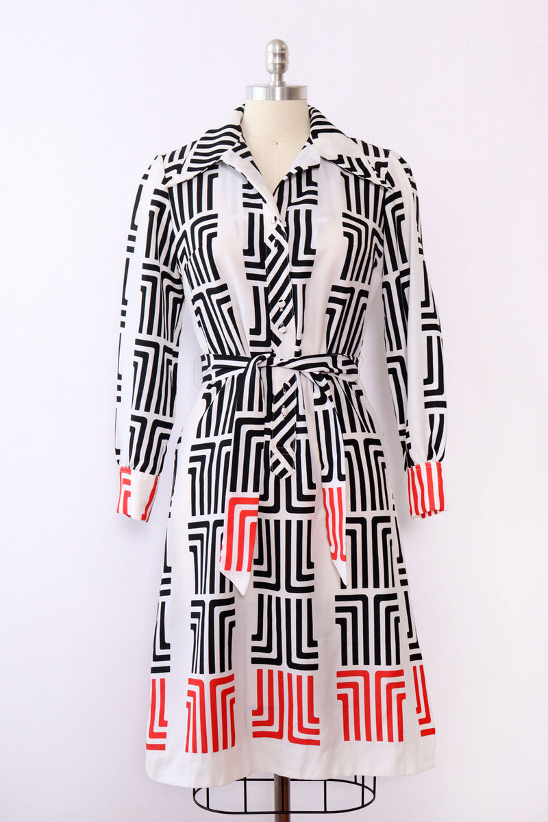 Lanvin Signature Maze Print Dress S/M