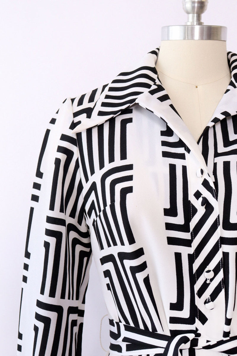 Lanvin Signature Maze Print Dress S/M