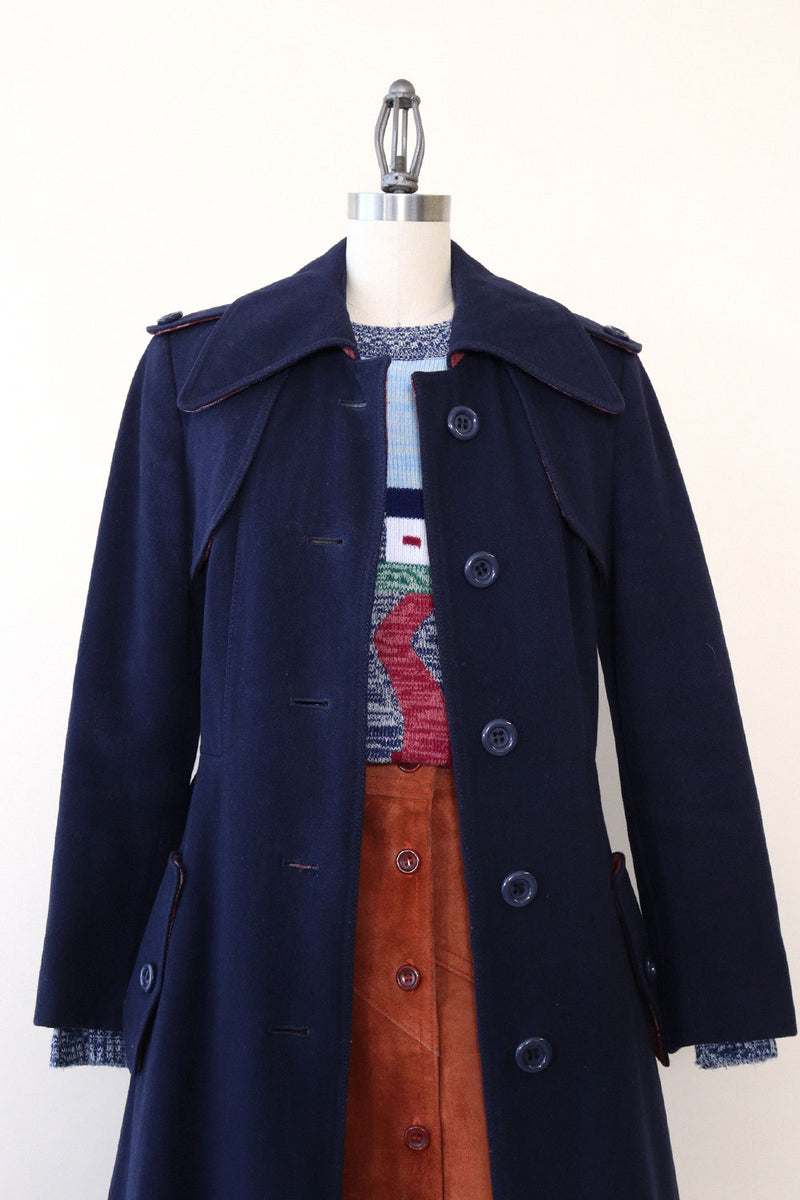 Navy tailored coat womens online
