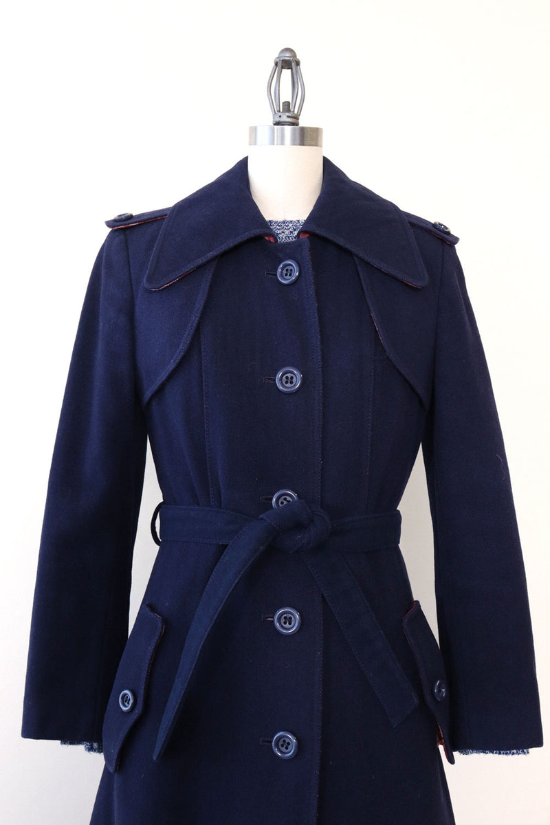 Navy Blue Long Tailored Coat XS/S