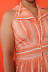 Creamsicle Stripe Halter Maxi L/XL