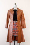 Pecan Leather Trench XS