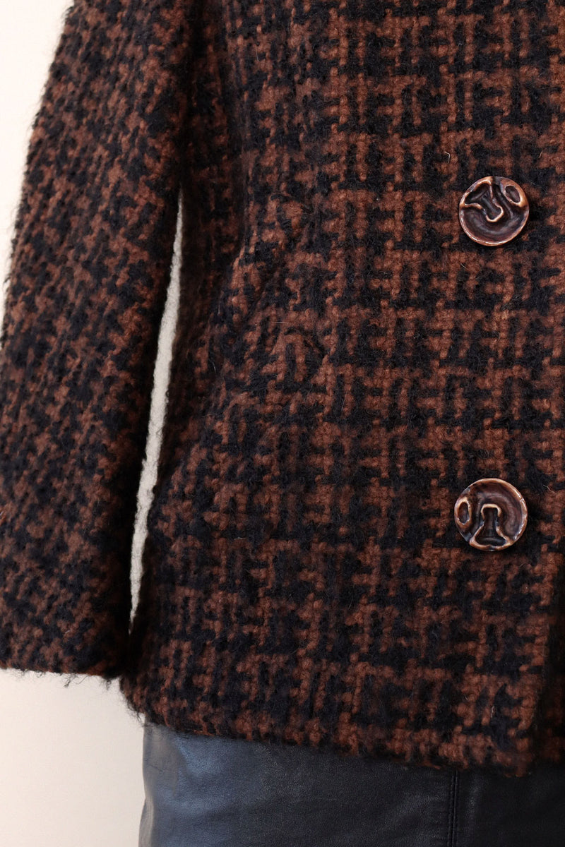 Brutalist Button Tweed Coat XS/S