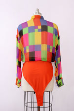 Gianni Versace Silk Chiffon Bodysuit M-M/L
