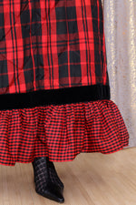 Mixed Plaid Quilted Hostess Dress XS