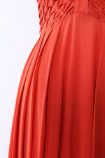 Paprika Pleat 1940s Collared Dress S-S/M