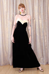 Victor Costa Velvet and Mink Gown XS