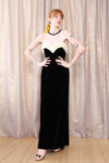 Victor Costa Velvet and Mink Gown XS