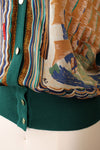 Hermès Marine Silk Cardigan M-M/L