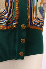 Hermès Marine Silk Cardigan M-M/L