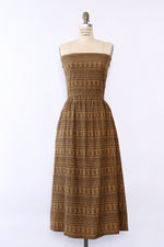 Pottery Print Silk Convertible Dress L/XL