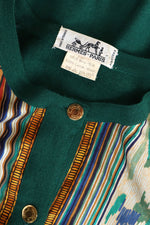 Hermès Marine Silk Cardigan M-M/L