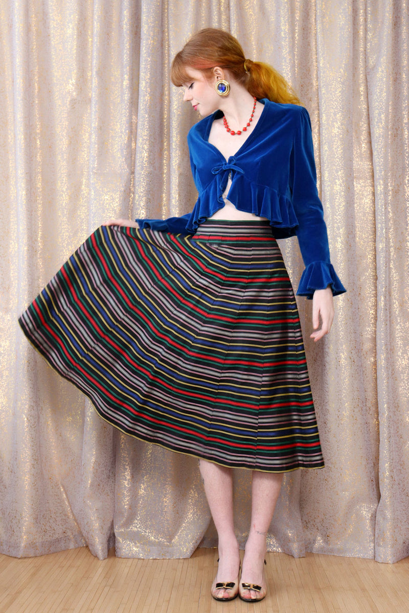 Candy Stripe Taffeta Skirt XS