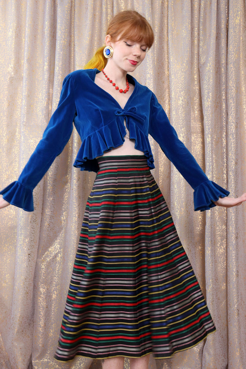 Candy Stripe Taffeta Skirt XS
